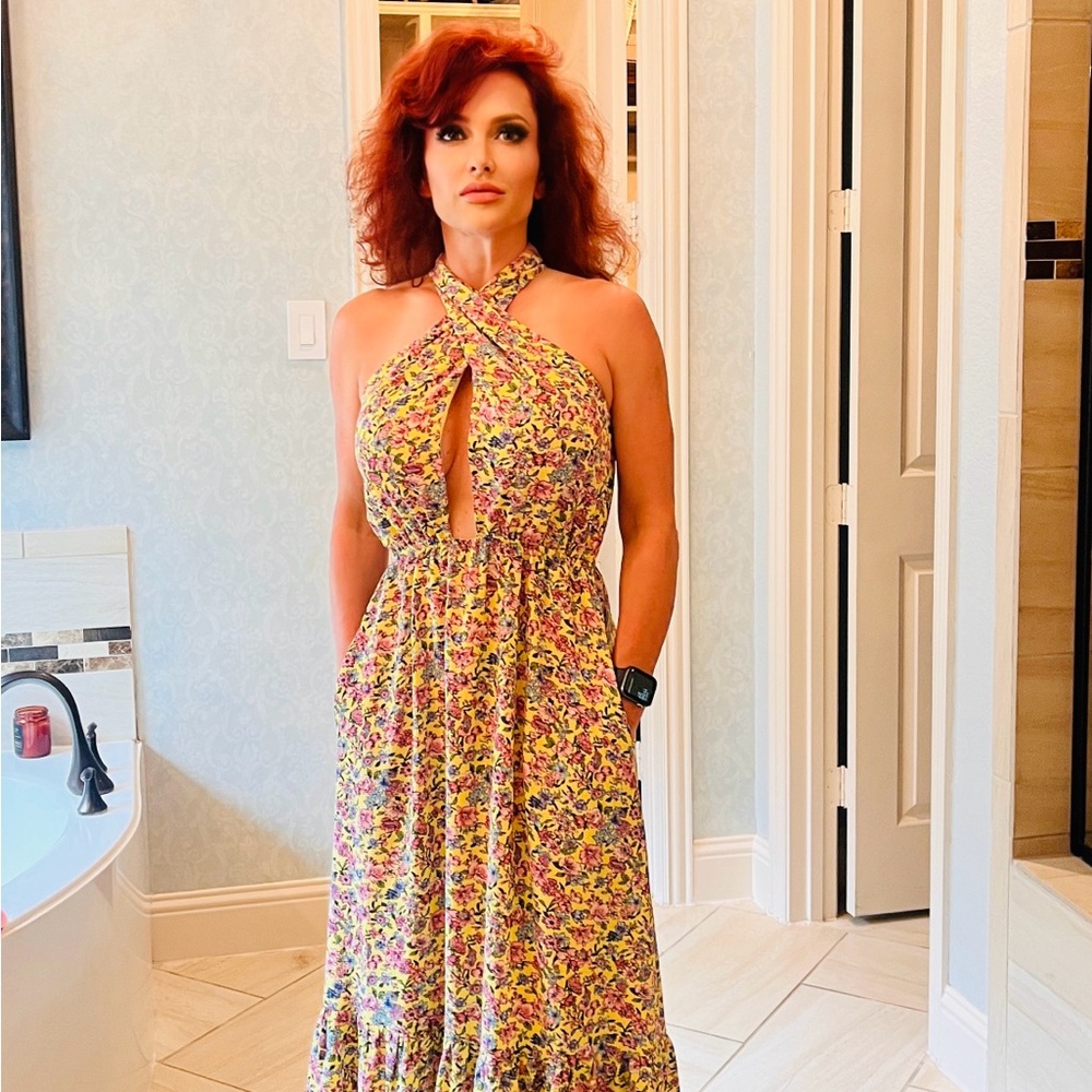 🎉NWT🩷BUDDY LOVE🩷- Pepper high neck maxi dress in Merigold